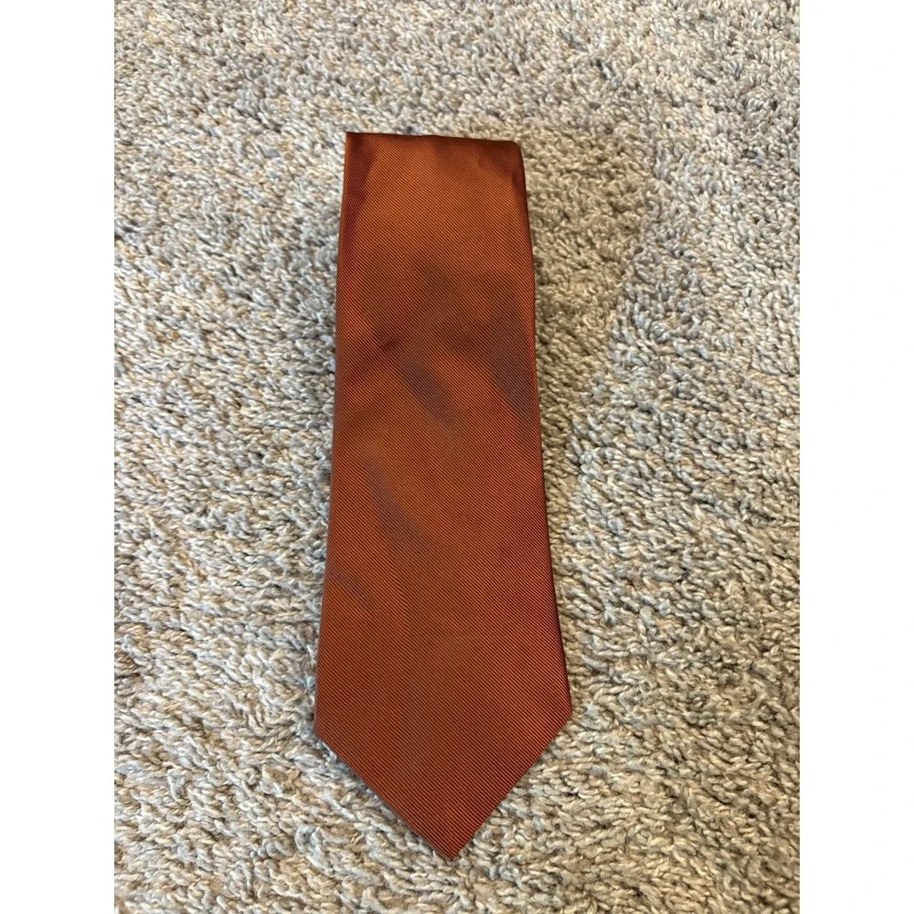 Jos A Bank Executive Collection 100% Silk Orange Striped XL Neck Tie Business